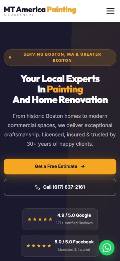 MT America Painting & Carpentry — mobile