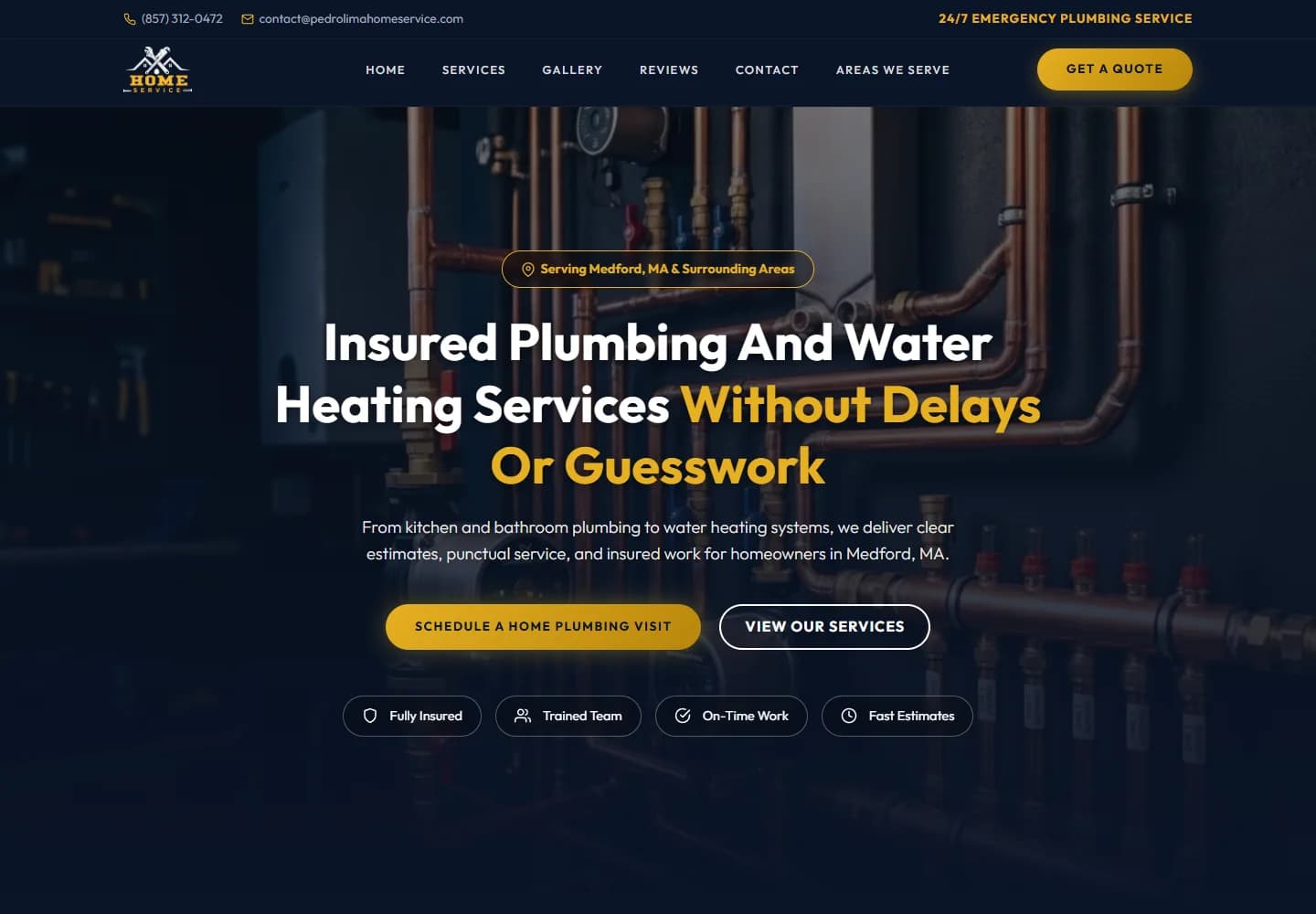 Pedro Lima Home Service — desktop