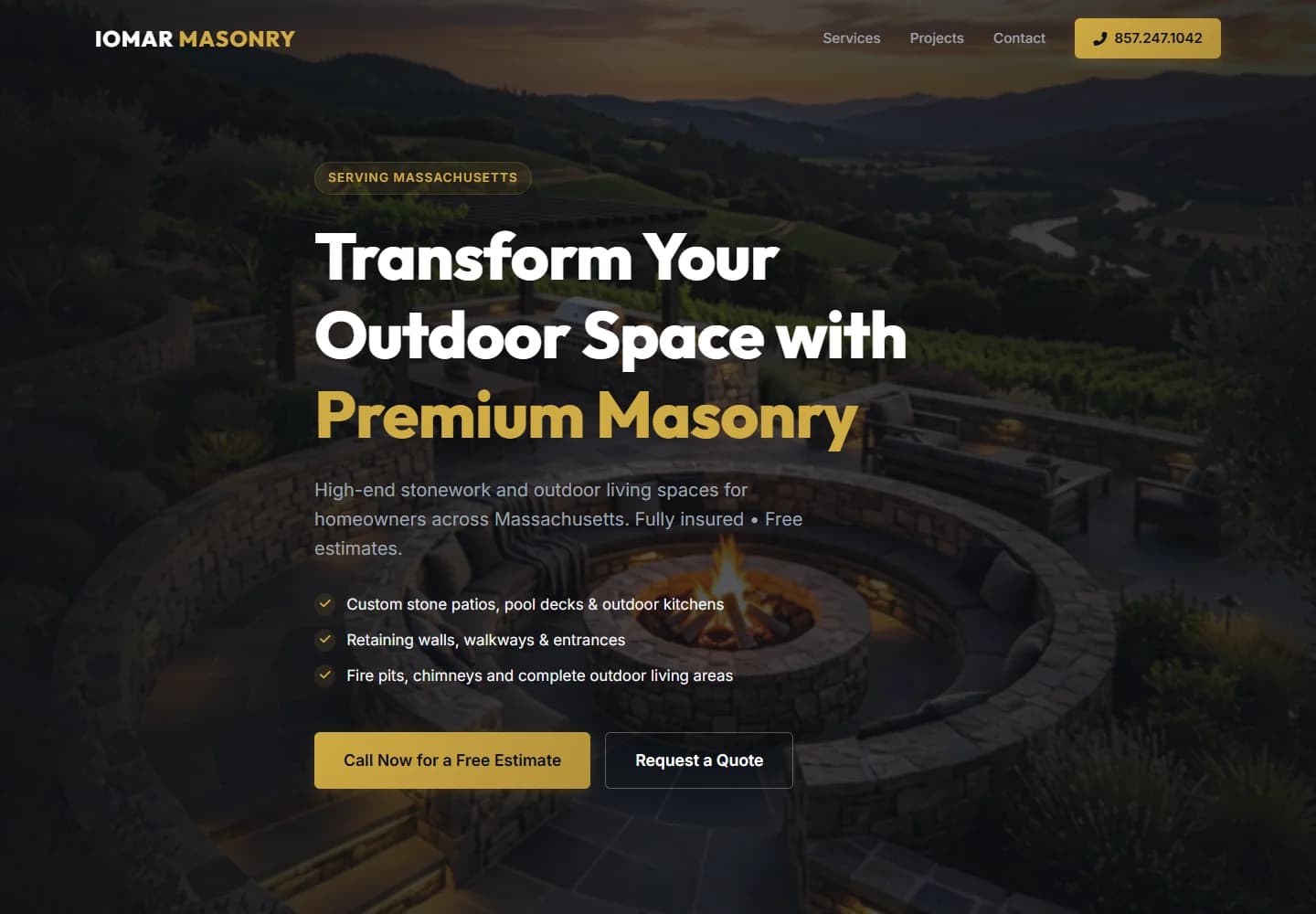 Iomar Masonry — desktop